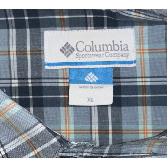Columbia Men's Button Down Shirt Size XL Blue Plaid Chest Pocket 100% Cotton EUC - Picture 11 of 11